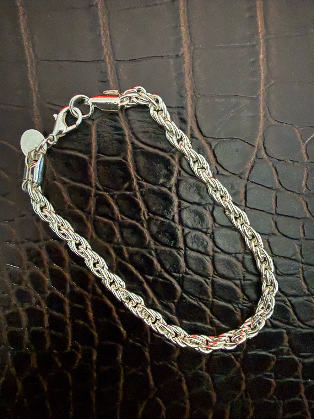 NEW Sterling Silver Rope Chain Bracelet - Picture 2 of 5